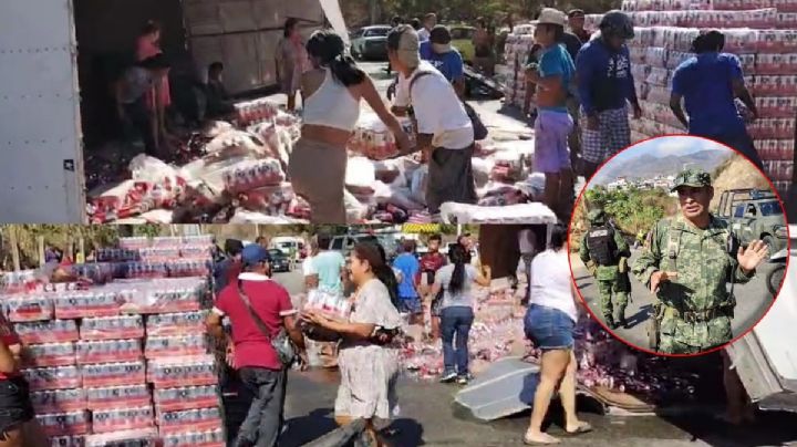Camión cargado de cerveza volcó en Zihuatanejo; en lugar de rapiña ayudan a levantarla | VIDEO