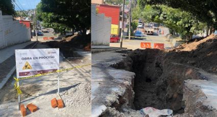 Por mala calidad, se abre socavón en calle recién pavimentada de Xalapa, Veracruz