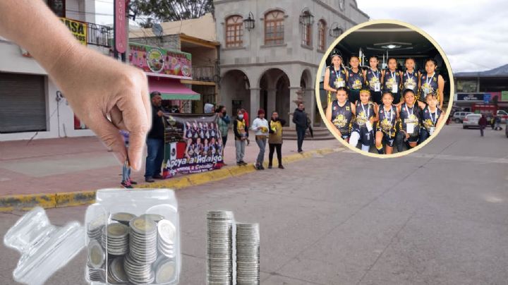 Equipo de basquet en Hidalgo sale a la calle a pedir dinero para seguir en competencia I Fotos