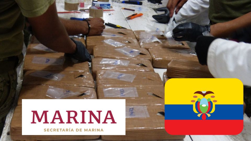 La SEMAR decomisó media tonelada de cocaína a cuatro personas de origen ecuatoriano