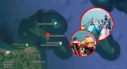 Tras hundirse kayak, quedan a la deriva frente a Isla Salmedina en Veracruz