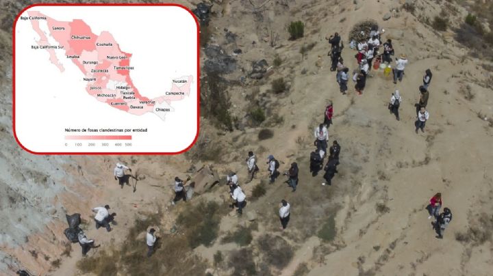 Nuevo mapa de fosas clandestinas: hallan 2,835 del 2006 al 2023