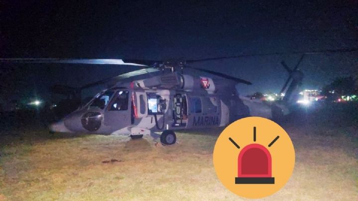 Aterriza de emergencia helicóptero de la Marina en Alvarado. Esto se sabe
