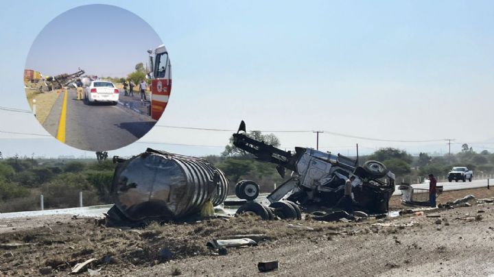 Vuelca pipa con combustible; muere el conductor