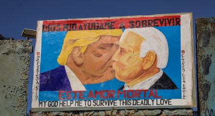 Trump y Biden son pintados a la ''Pedrito Sola'' en la frontera