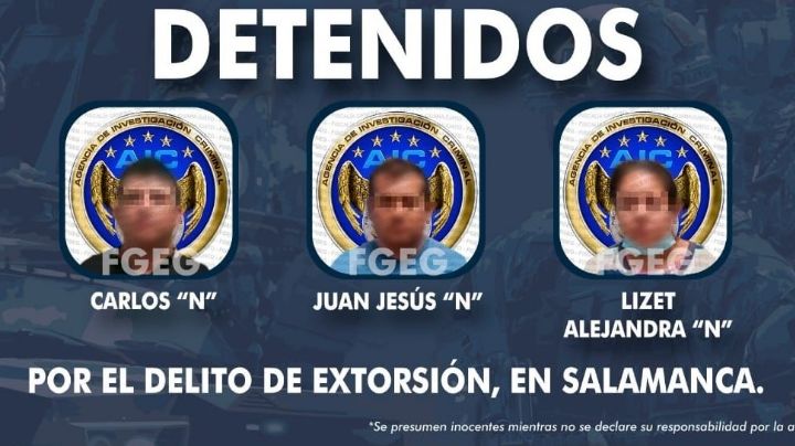 Capturan en Salamanca a tres extorsionadores