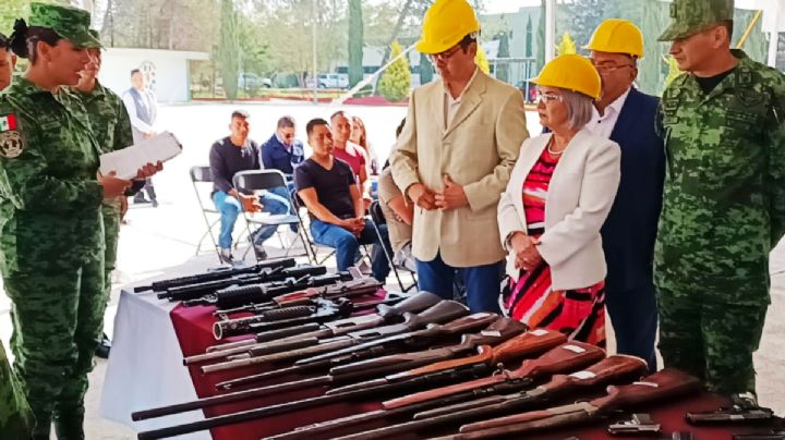 Destruyen cuernos de chivo y otras armas del crimen organizado en Hidalgo