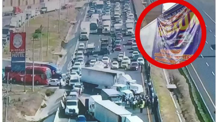 Caos en la autopista México-Cuernavaca y en la México-Querétaro por bloqueo de transportistas