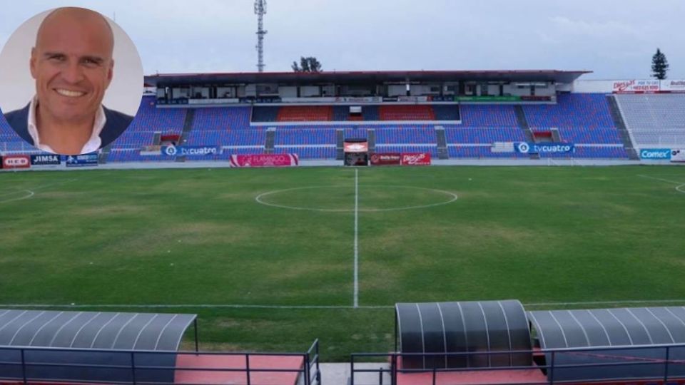 El Estadio Sergio León Chávez. En el recuadro Francisco Chacón. 