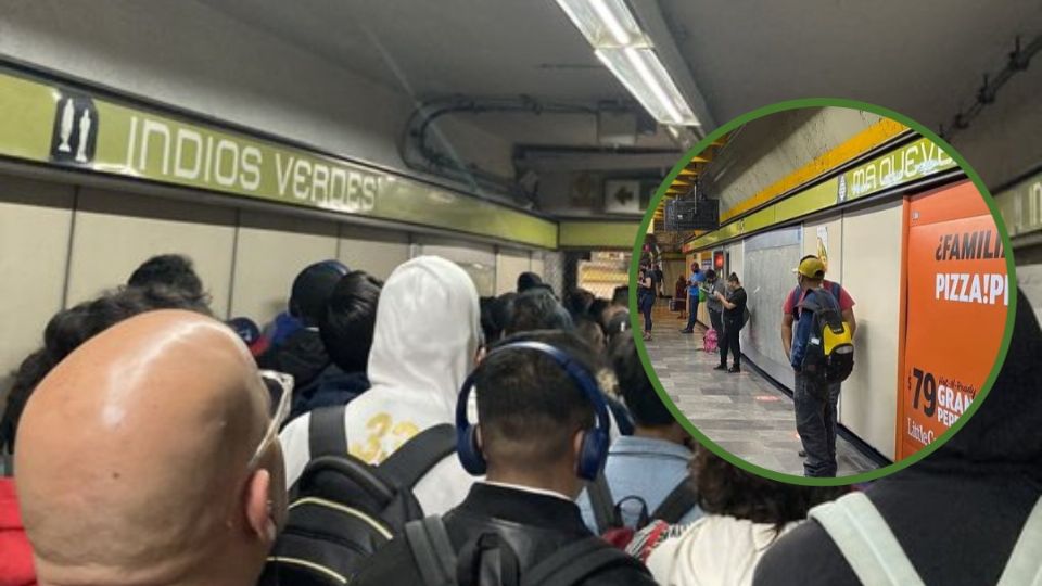 Reportan caos en Línea 3 del Metro este lunes