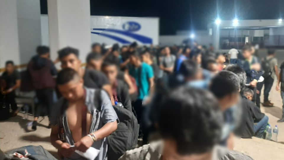 Hallan más de 300 migrantes en caja de tráiler