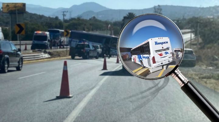 Autobús Tizayuca brinca camellón y queda atravesado en la Pachuca-Tulancingo | VIDEO