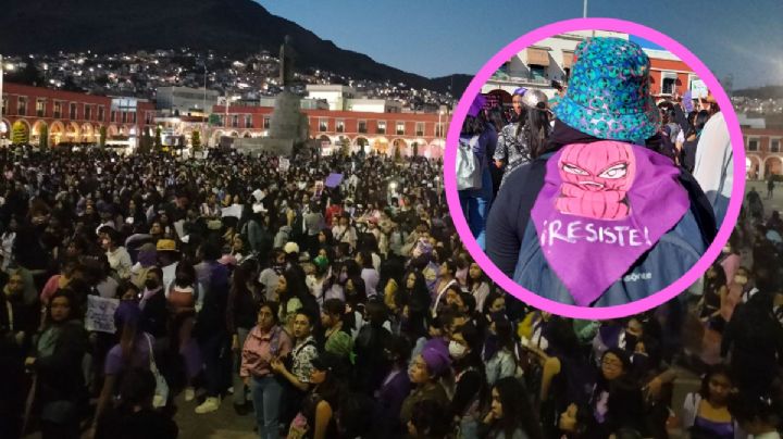 "Aquí es a donde tope"; Astrix, del bloque negro, así vivió la marcha del 8M en Pachuca