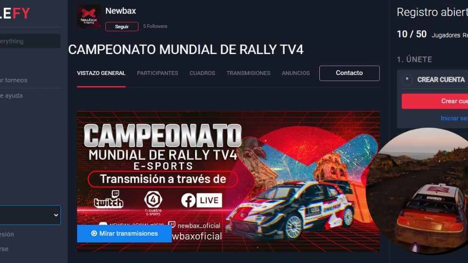 Organizan TV4, Rally México, Twitch y Newbax torneo en paralelo al WRC 2023.