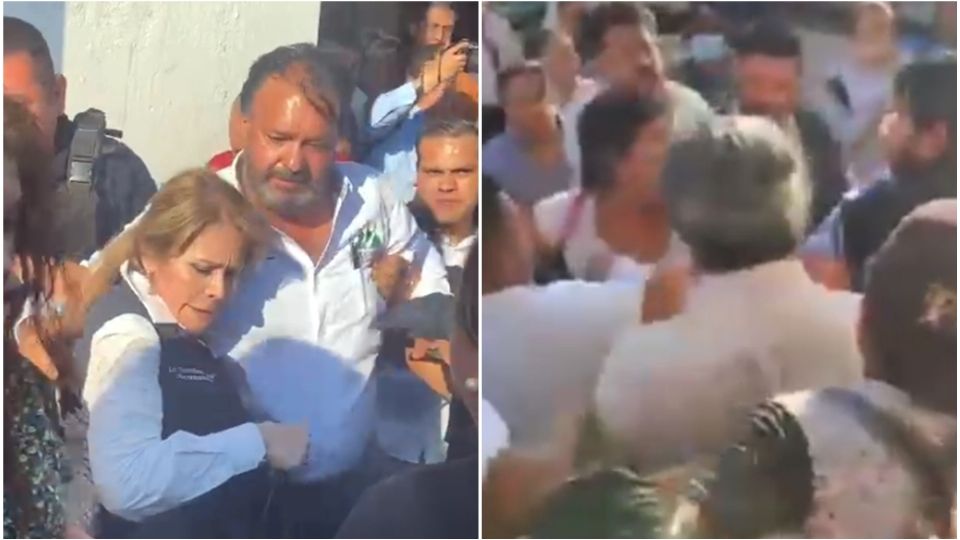 Una serie de videos publicados en redes sociales, dan cuenta del momento en que a pesar de que su personal y policías municipales intentaron proteger al alcalde de Pátzcuaro.