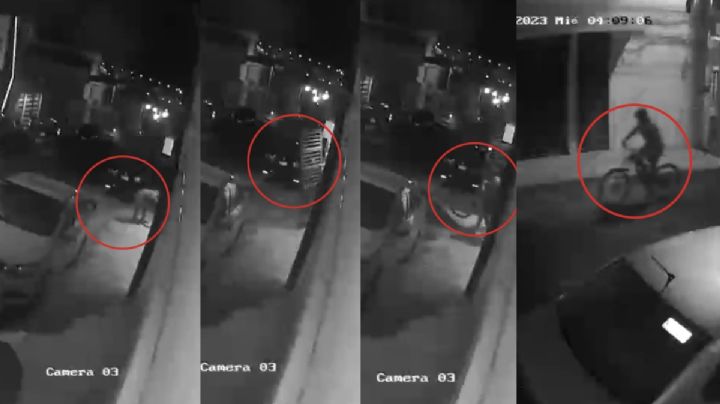 VIDEO muestra cómo ladrones tiran zaguán para robarse una bici, en la Reforma