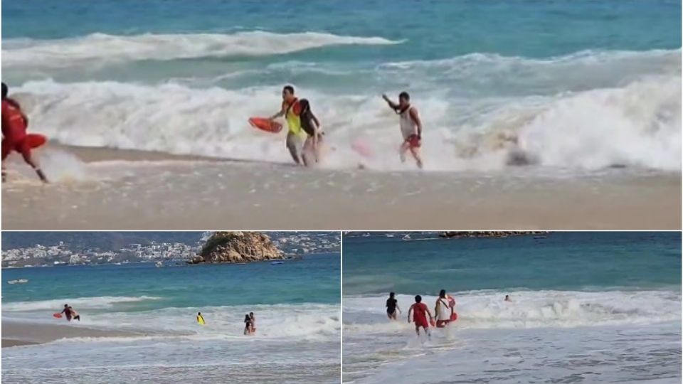 Salvavidas de acapulco ayudan a jóvenes de morir ahogados