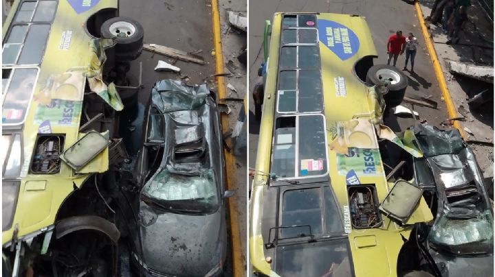 VIDEO: Aparatoso accidente vial en la Calzada Vallejo en Tlalnepantla, hay dos lesionados