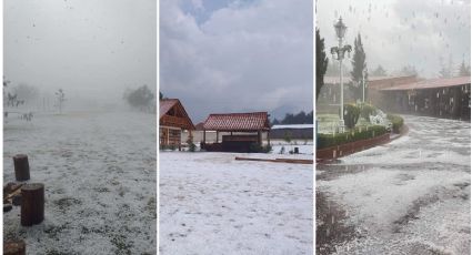 Granizada sorprende a turistas en Huasca y deja maravilloso paisaje | FOTOS