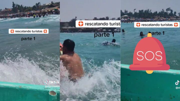 Video | Así rescataron a turistas en playas de Tecolutla, Veracruz