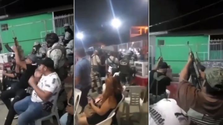 Difunden en redes exhibición de poder mafioso; narcos disparan sus armas