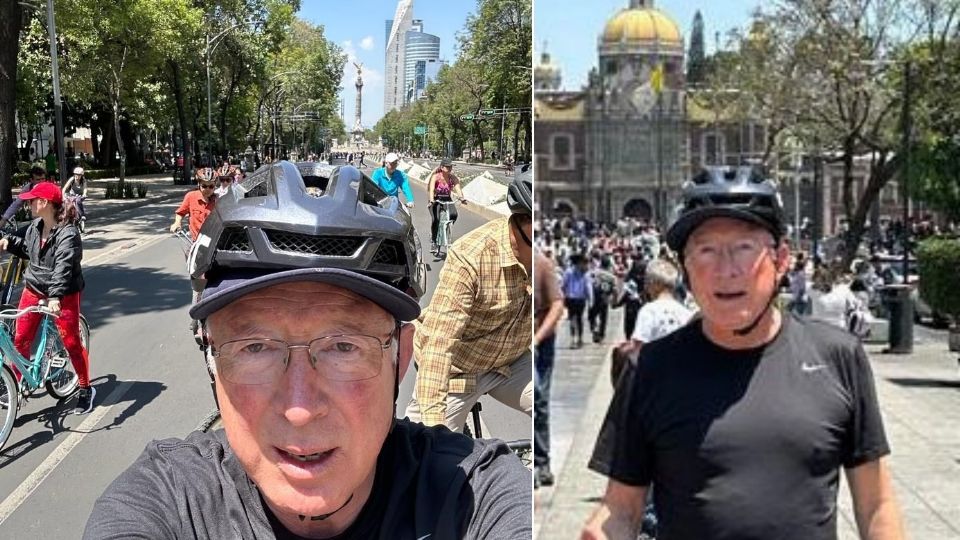 Ken Salazar señaló en su cuenta de Twitter que recorrió 14 kilómetros en un trayecto de Paseo de la Reforma hasta la Basílica de Guadalupe