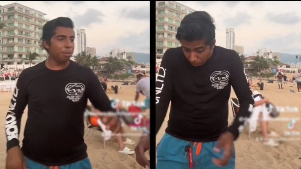 En TikTok circula otro video del famoso vendedor de comida en las playas de Acapulco, donde se lanza contra un grupo de turistas que no le quieren comprar sus empanadas