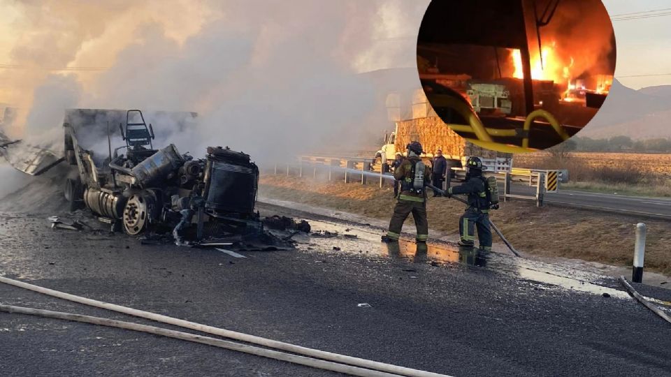 La cabina ardió en cuestión de segundos y el trailero no alcanzó a ponerse a salvo.