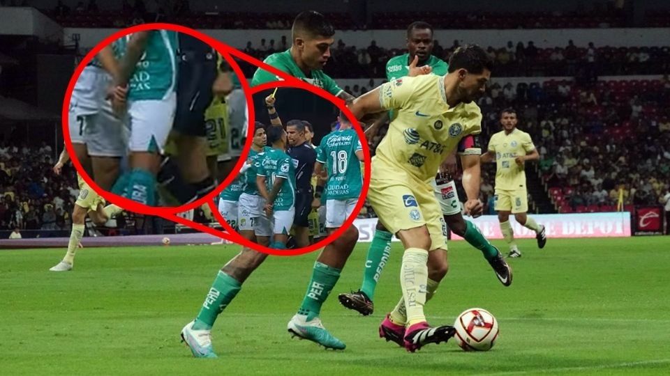 Momento del rodillazo del árbitro al jugador del León.