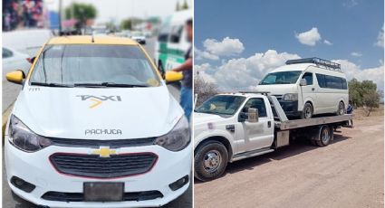 Detectan COMBIS y taxis “PIRATAS” en Pachuca, los incautan