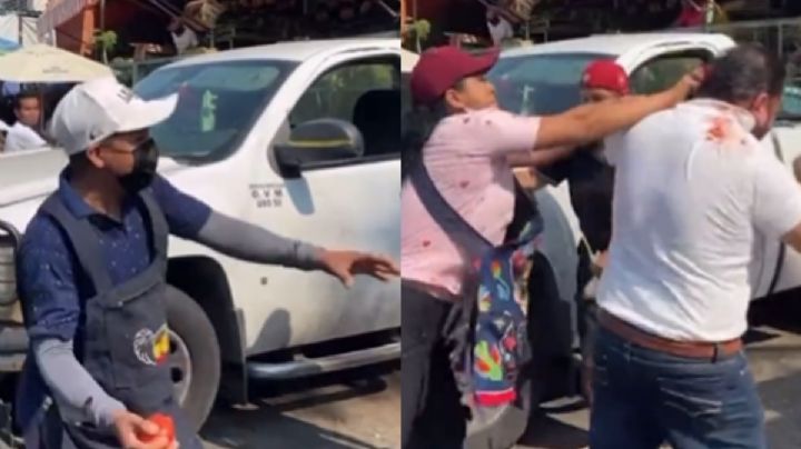 VIDEO| Agarran a jitomatazos a director de Vía Pública de Acapulco