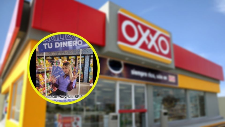 La cajera de Oxxo fue acompañada por 'El hombre pájaro' y 'TripleX' en la campaña
publicitaria