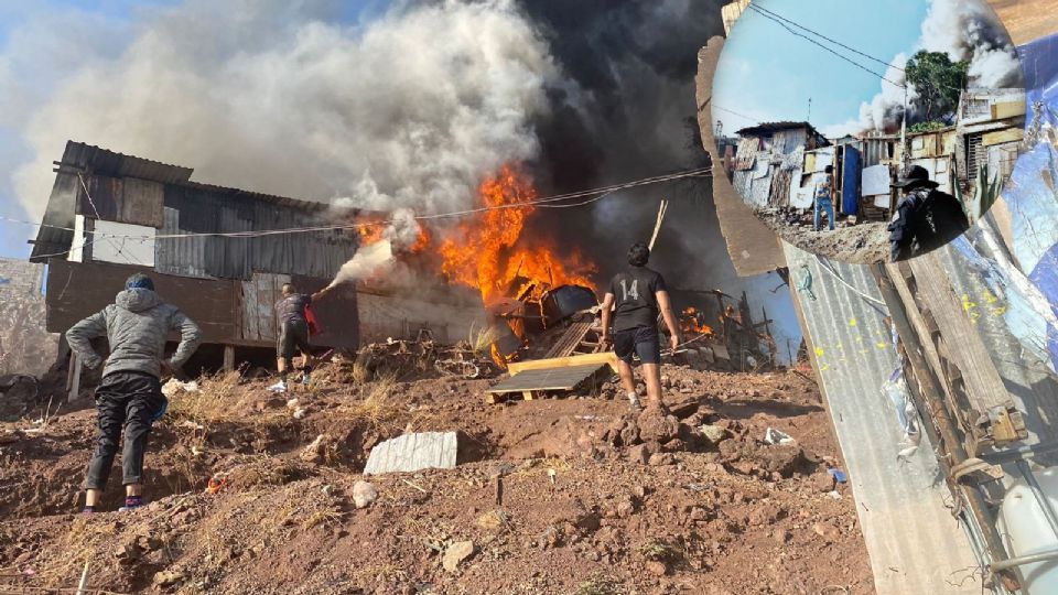 El incendio acabó con una casa en Guanajuato; no había agua para apagarlo.