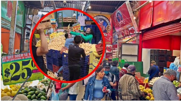 ¡Hasta las papas volaron! Graban pelea entre mujeres en la Central de Abastos Pachuca