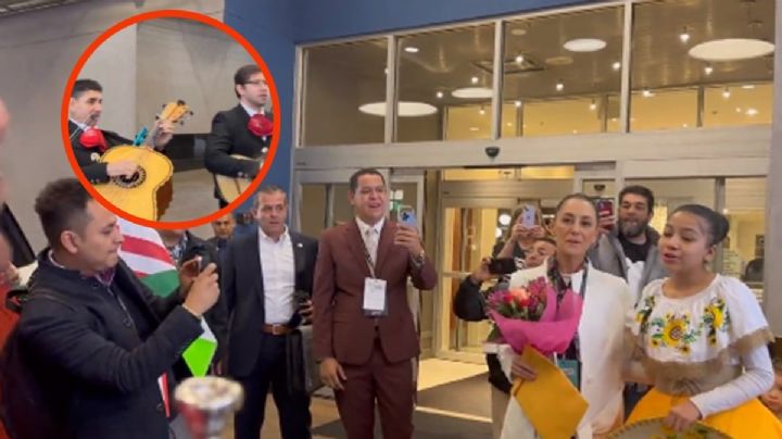 Al son de "México lindo y querido" mexicanos reciben a Sheinbaum en Denver