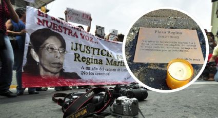 Placa por los 11 años del crimen de la periodista Regina Martínez en Veracruz
