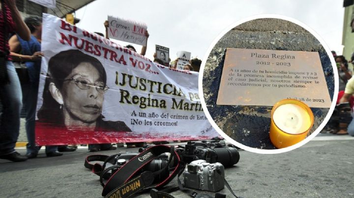 Placa por los 11 años del crimen de la periodista Regina Martínez en Veracruz