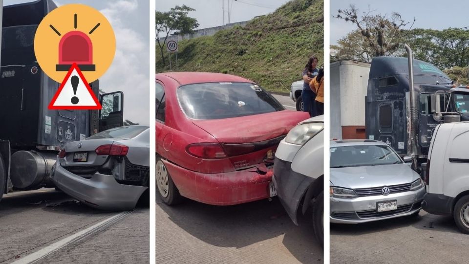 El choque múltiple ocurrió cerca de la caseta de Fortín, con seis autos involucrados.