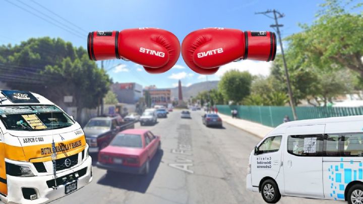 Choferes de combi convierten avenida Madero de Pachuca en ring para darse un "tiro"