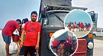 Edgar modificó su combi para viajar de Toluca a playas de Veracruz con su familia