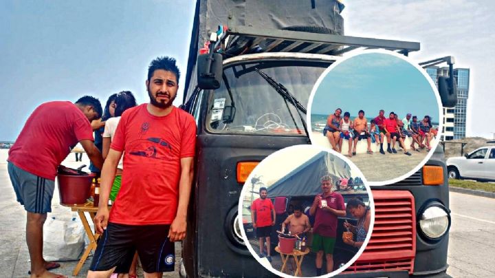 Edgar modificó su combi para viajar de Toluca a playas de Veracruz con su familia