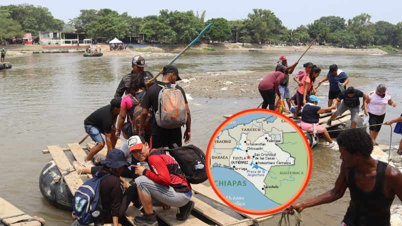 La frontera sur de México, límite con Guatemala, se encuentra sin reforzamiento de seguridad y permite la entrada de miles de migrantes que se internan al río Suchiate