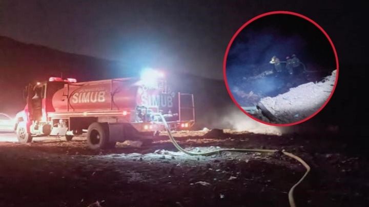 Se aviva el incendio en basurero de Guanajuato; bomberos vuelven a combatirlo