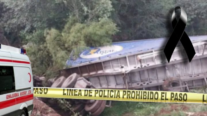 Enrique murió aplastado por su tráiler de doble remolque en la México-Tuxpan | FOTOS