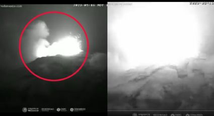 VIDEO: Así se vio la gran  explosión del Popocatépetl esta noche