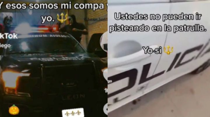 Con narcocorridos de fondo, exhiben patrullas León