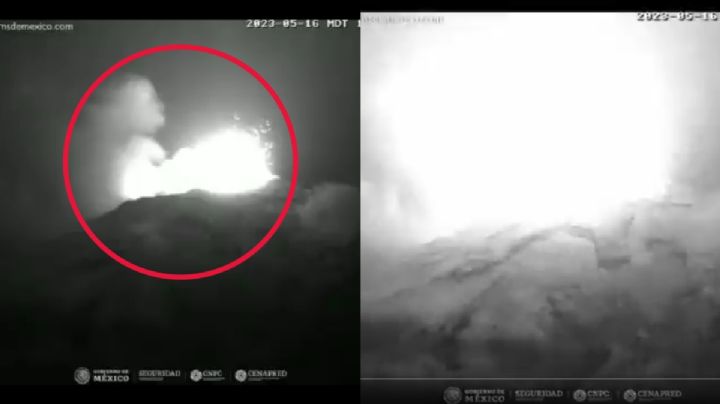 VIDEO: Así se vio la gran  explosión del Popocatépetl esta noche