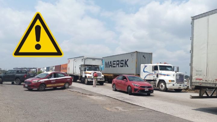 Traileros abrirán un carril del kilómetro 13. 5 tras bloqueo en el puerto de Veracruz