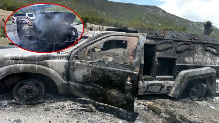 Camioneta de valores con 5 millones de pesos queda calcinada en Monterrey