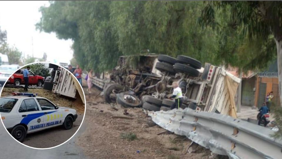 El camión iba cargado de tepetate.
